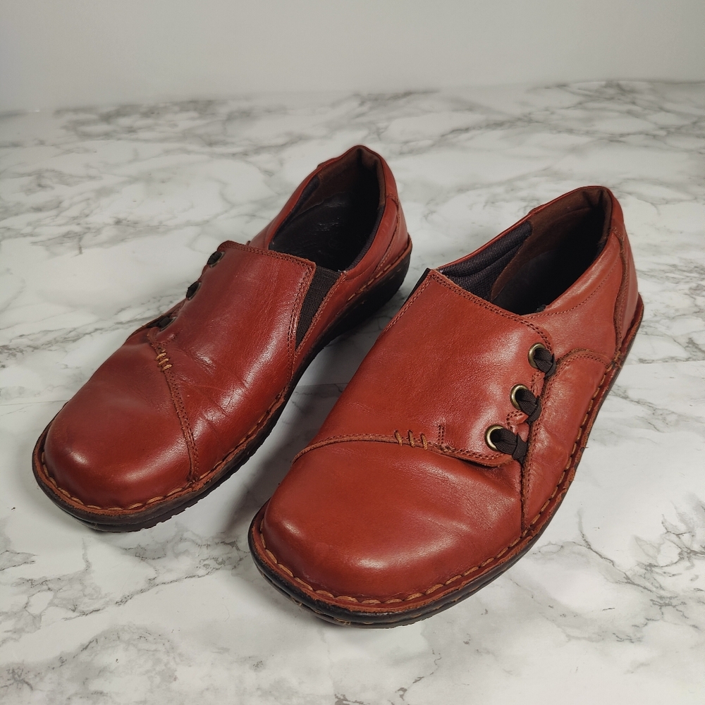 Spring Step Brown Leather Slip Ons Size 7/40